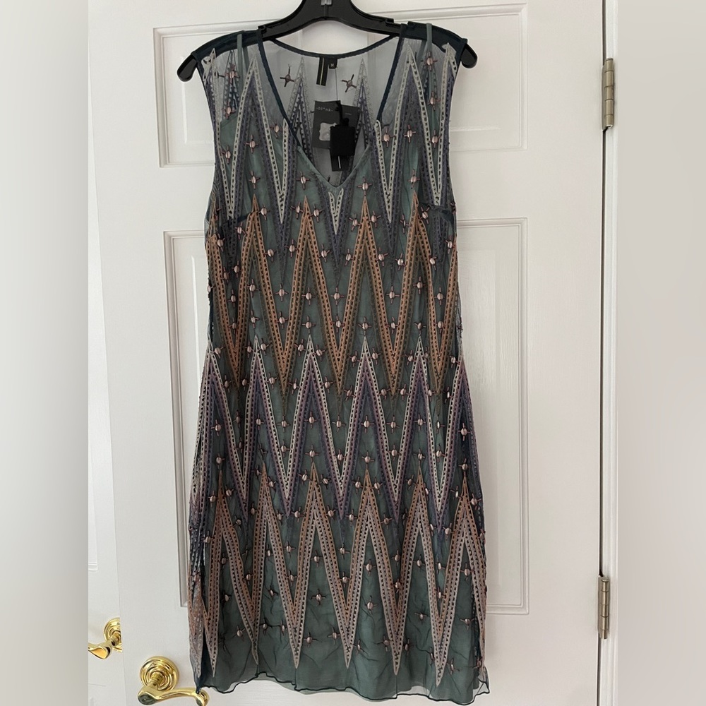 NWT Bl-nk Bella Tunic Moroccan Blue Beaded Dress